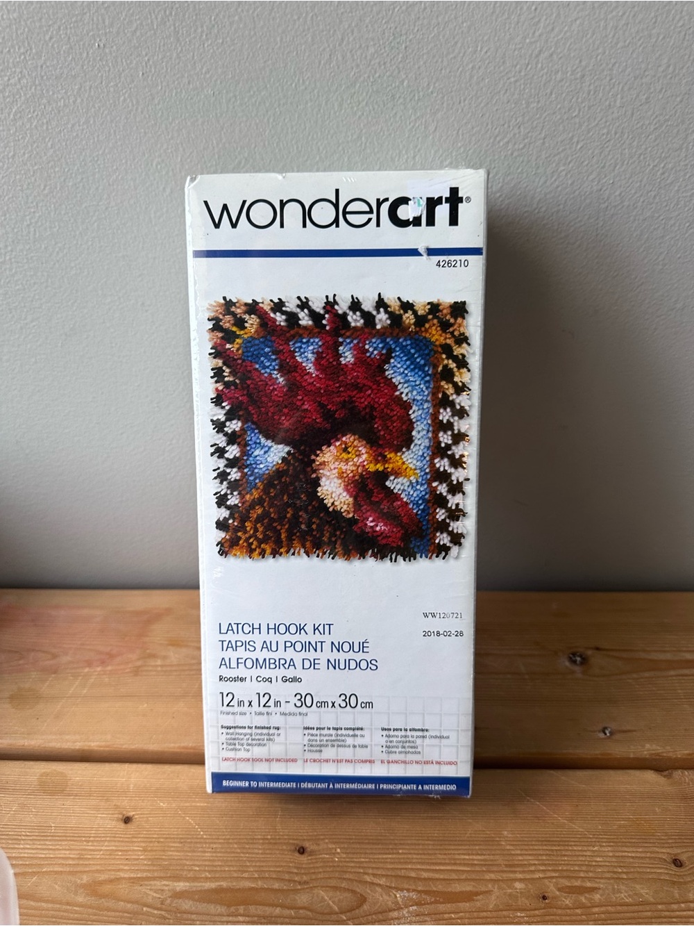 Wonder Art Rooster Farm Latch Hook Kit 12x12